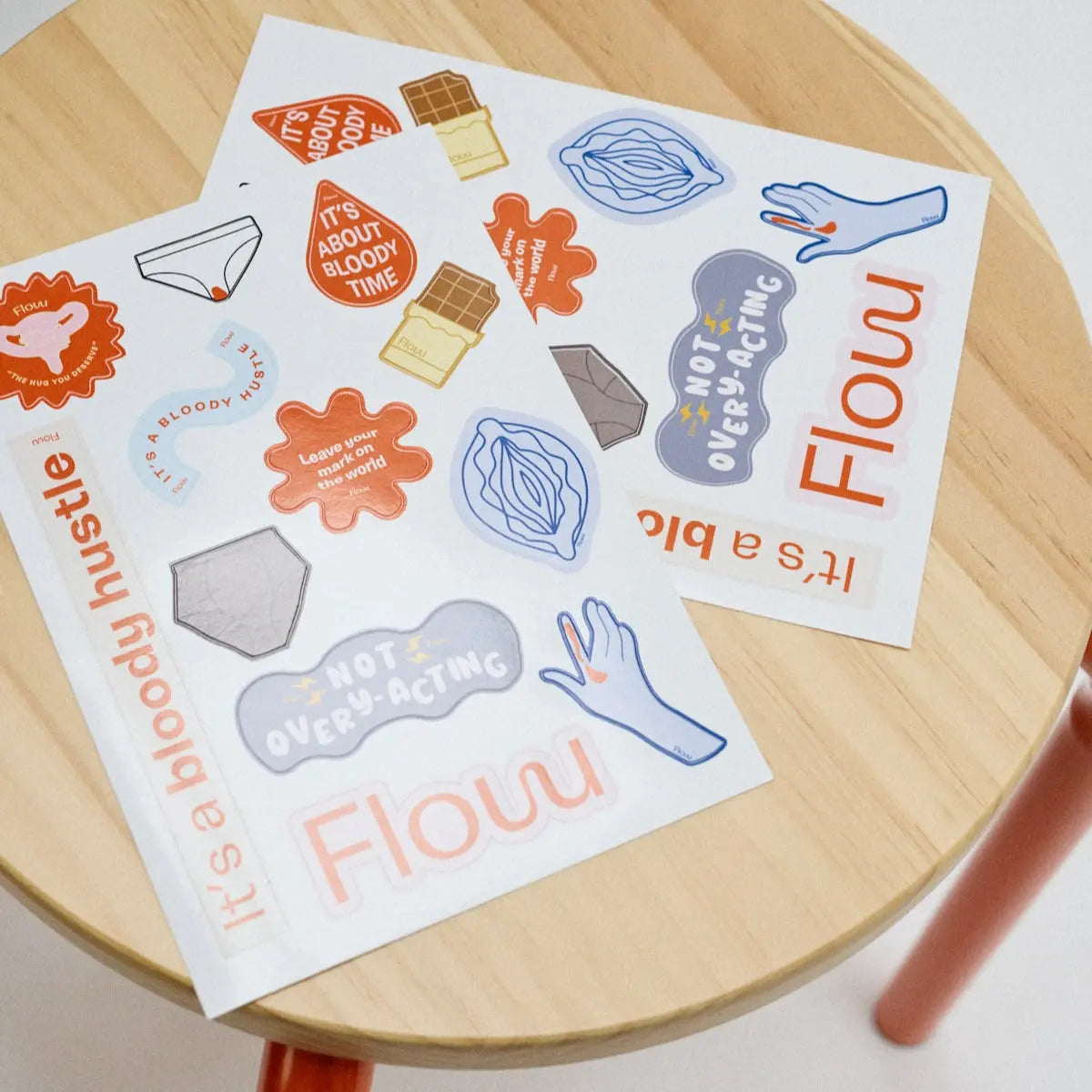 Bloody Hustle sticker sheet Flow Intimates