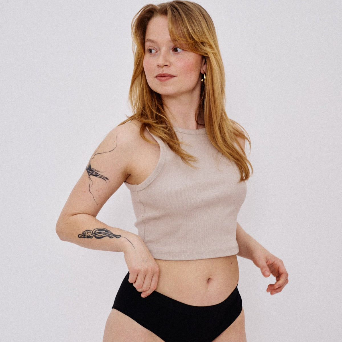 Period Flow Brief - low rise - black
