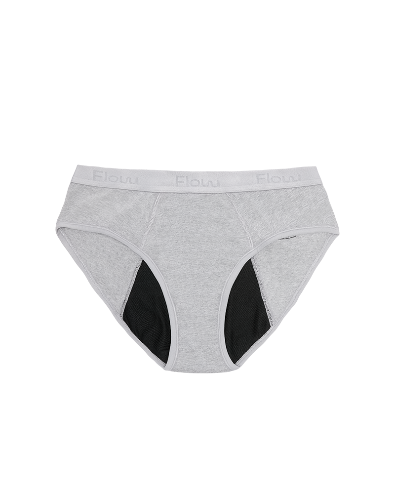 Period Flow Brief - low rise - grey