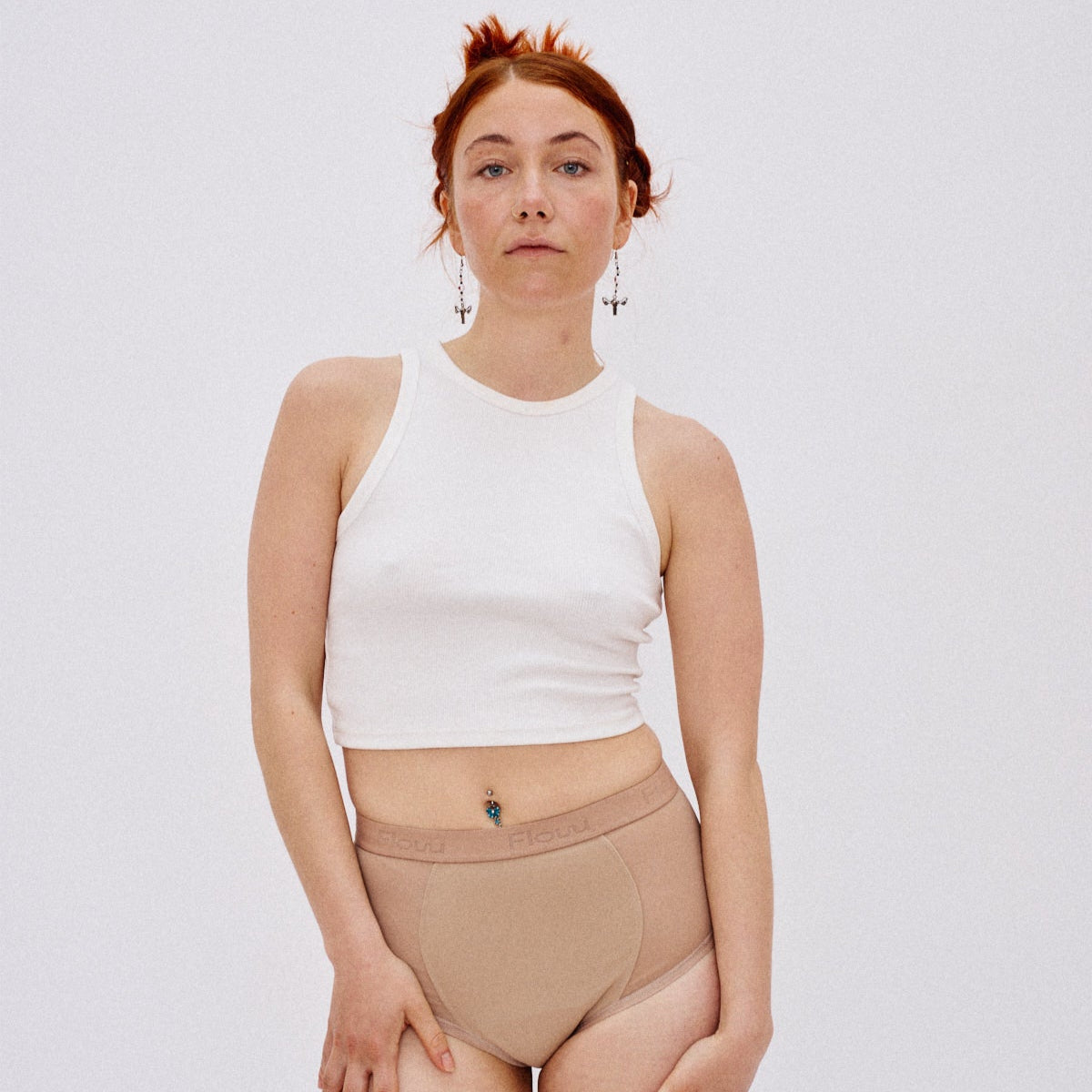 Flow 1 high waist, moderate flow - ochre