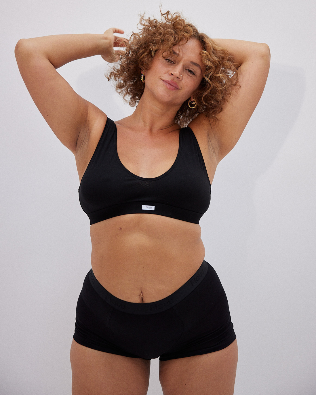 Period Flow Shorts - high rise - black
