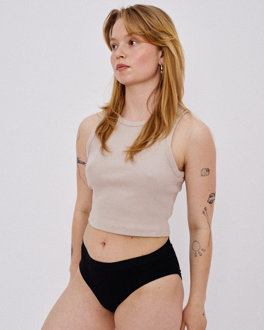 Period Flow Brief - low rise - black